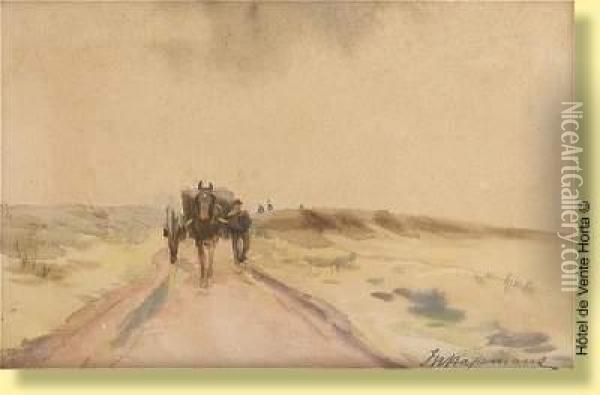 Chariot Attele Dans Les Dunes Oil Painting - Maurice Hagemans