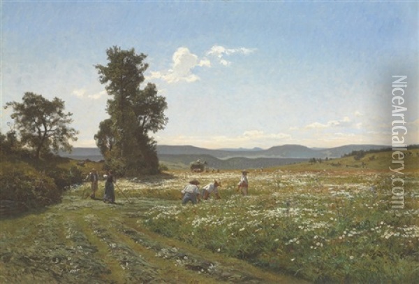 La Moisson Oil Painting - Marie-Victor-Emile Isenbart