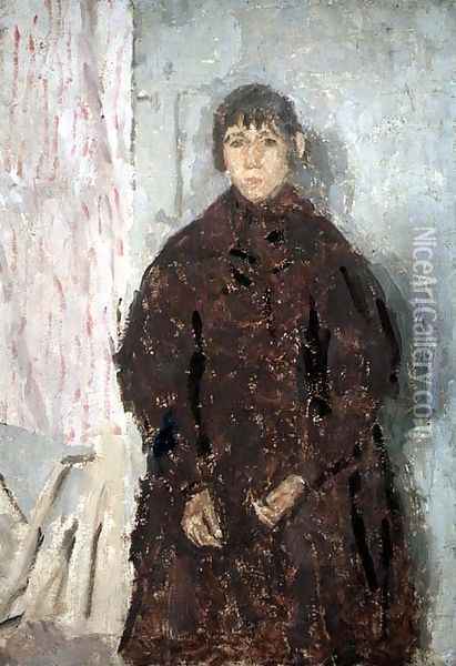 Girl in a Mulberry Dress Oil Painting - Gwen John
