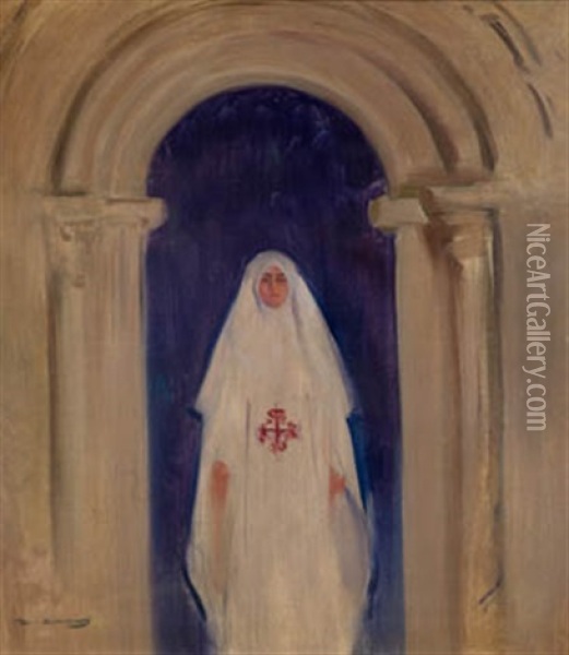 Novicia En El Monasterio Oil Painting - Ramon Casas