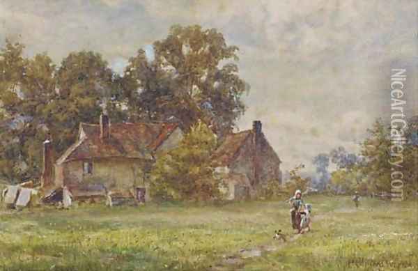 Returning home Oil Painting - Henry Warren