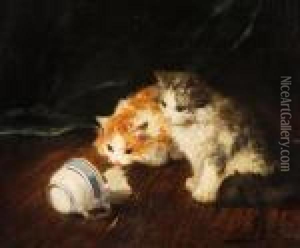 Spilled Milk Oil Painting - Alphonse de Neuville