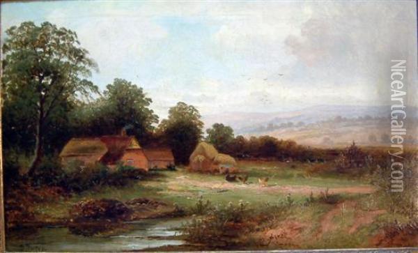 Cumbers Farm, Warwickshire Oil Painting - David Bates