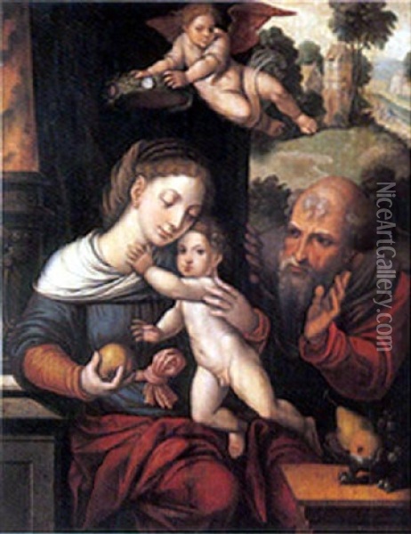 La Sainte Famille Oil Painting - Pieter Coecke van Aelst the Elder
