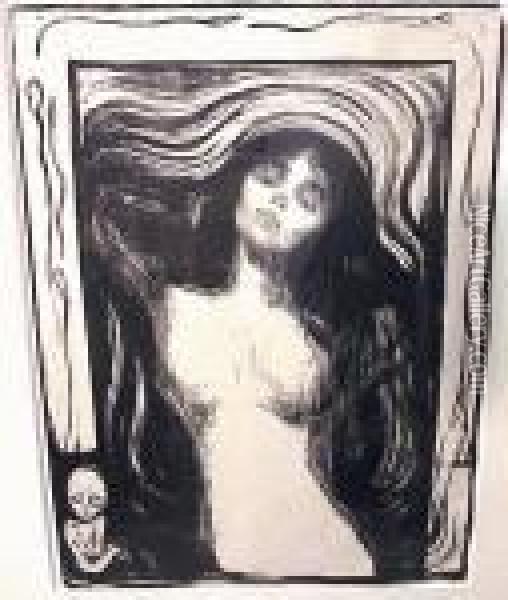 Madonna-liebendes Weib Oil Painting - Edvard Munch