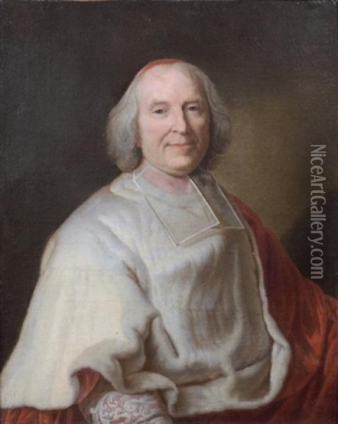 Portrait Du Cardinal De Fleury (collab. W/workshop) Oil Painting - Hyacinthe Rigaud
