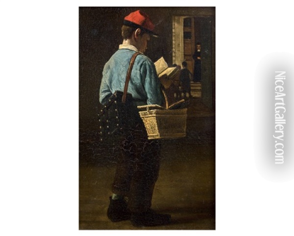 Le Jeune Ecolier, 1876 Oil Painting - Francois Bonvin