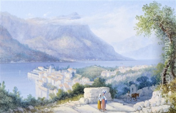 Menaggio, Lago Do Como, Italy Oil Painting - Girolamo Gianni