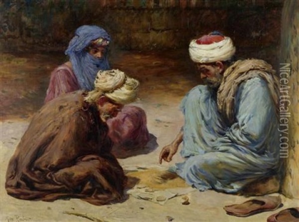 Wahrsager In Kairo Oil Painting - Max Friedrich Rabes
