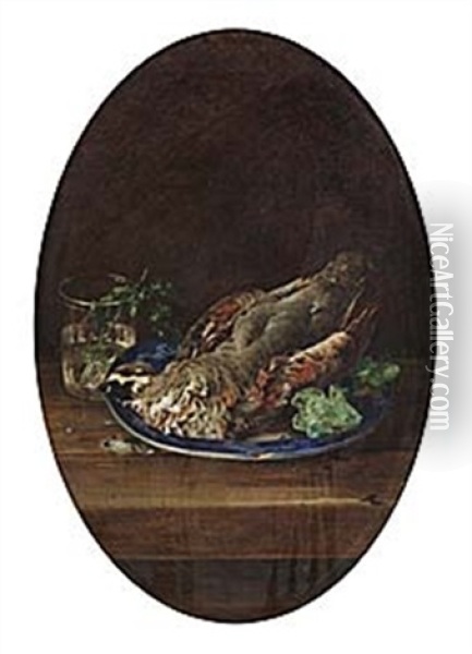 Stilleben Med Doda Faglar Oil Painting - Theodor Lundh
