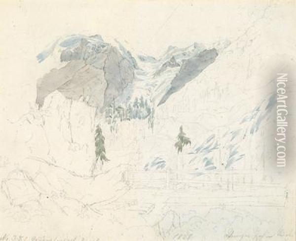 A View Of The Wormser Joch In The Tyrol Oil Painting - Rudolf Ritter von Alt