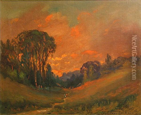 Marin Landscape At Sunset Oil Painting - Tilden Dakin