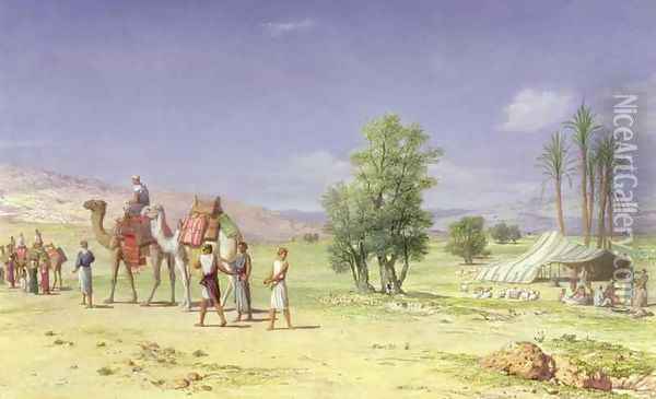 The Madian Merchants Taking Joseph from his Brethren Oil Painting - John Rogers Herbert
