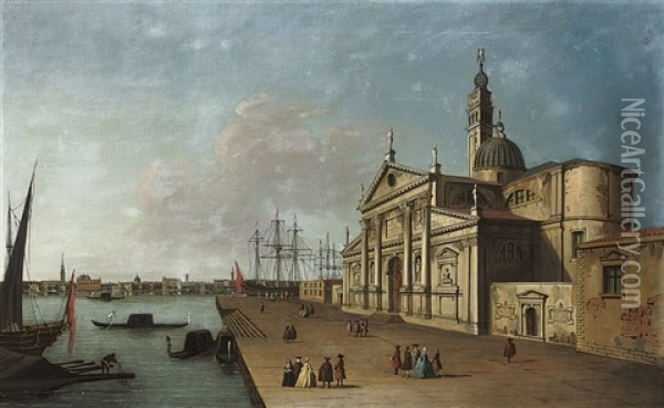 The Bacino, Venice, With San Giorgio Maggiore, Looking Towards The Riva Degli Schiavone Oil Painting - Michele Marieschi