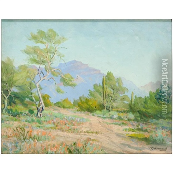 Yosemite Landscape Oil Painting - Arthur J. Hammond