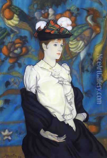 Woman with Hat Oil Painting - Louis Anquetin