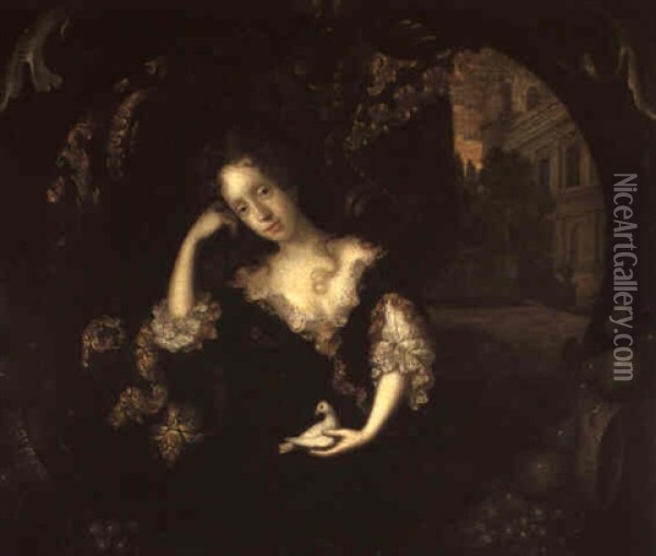 Portrait Of Mrs. Fortesque Oil Painting - Garret Morphey