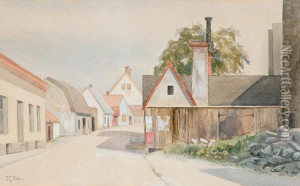 Village View Oil Painting - Carl Johan Danielson