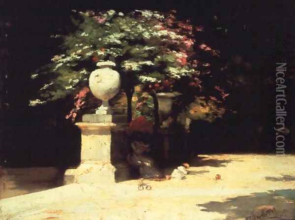 The Luxembourg Gardens 1890 Oil Painting - Paul Peel