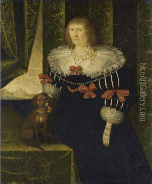 Portrait Of A Lady, Thought To Be Jane Danvers (circa 1610-1662),
Mrs George Herbert Oil Painting - Edward Bower