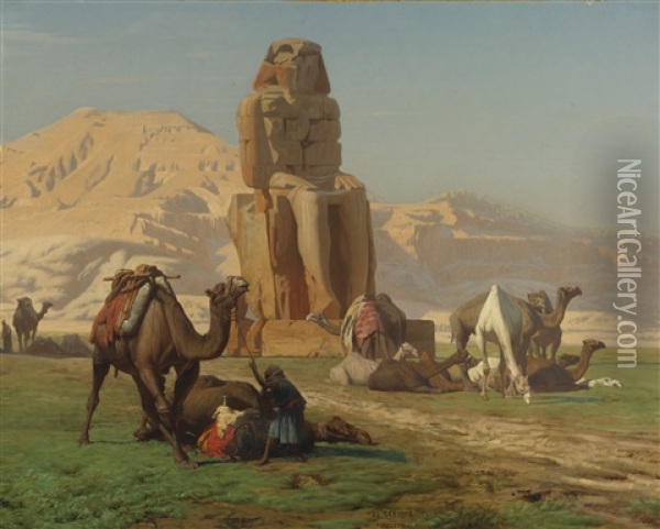 The Colossus Of Memnon Oil Painting - Jean-Leon Gerome