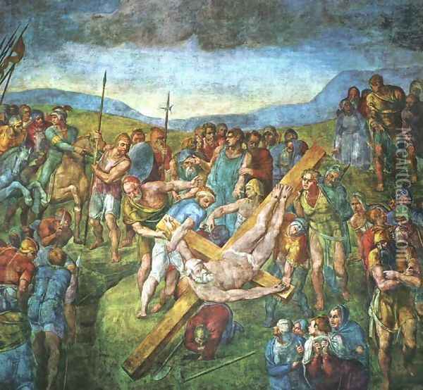 Matyrdom of Saint Peter Oil Painting - Michelangelo Buonarroti