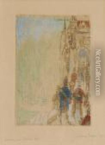Menu Pour Charles Vos (1896) Oil Painting - James Ensor