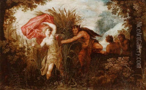 Pan And Syrinx Oil Painting - Hendrik van Balen the Elder