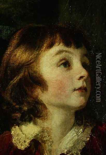 Head of a child detail from the painting the Fourth Duke of Marlborough 1739-1817 and his Family, 1777-78 Oil Painting - Sir Joshua Reynolds