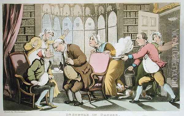 Dr Syntax in Danger, from The Tour of Dr Syntax in search of the Picturesque, by William Combe, published 1812 Oil Painting - Thomas Rowlandson