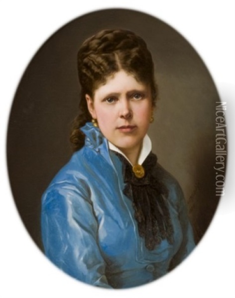 Portrait De Femme Oil Painting - Apollinari Gilyarievich Goravsky