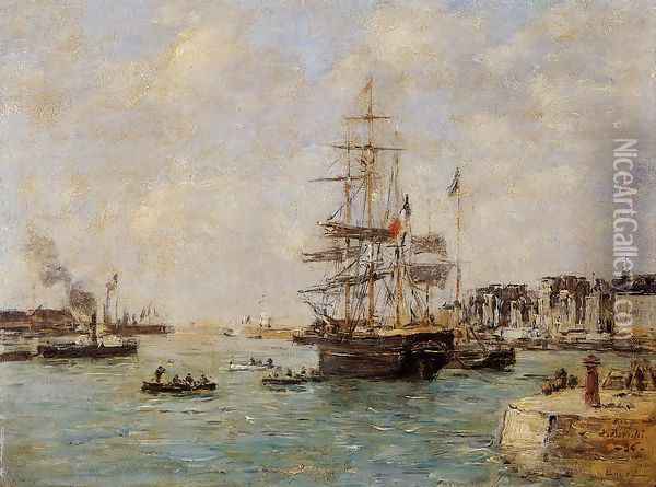 Le Havre, the Outer Port I Oil Painting - Eugene Boudin