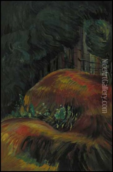 Surging Sea Of Undergrowth (mossed Rocks) Oil Painting - Emily Carr