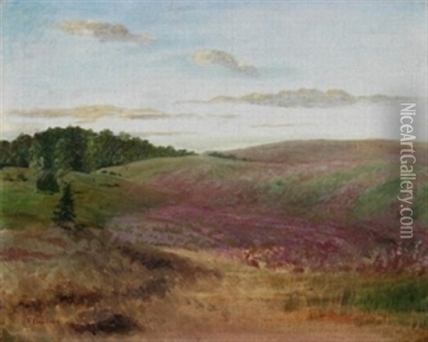 Landschaft Mit Buchweizenfeldern Oil Painting - Fritz Overbeck