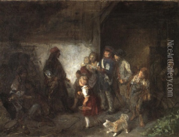 Zigeuner Oil Painting - Hugo Wilhelm Kauffmann