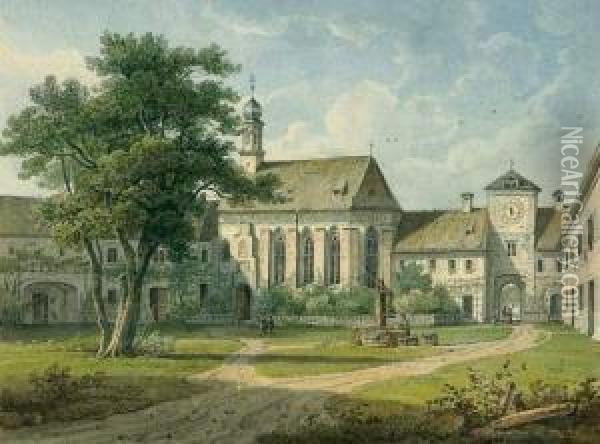 Ansicht Der Schlosskapelle Blutenburg. Oil Painting - Wilhelm Rudolf Scheuchzer