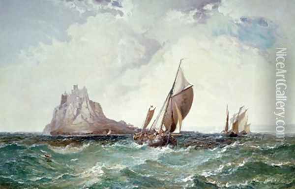 St Michaels Mount Cornwall Oil Painting - Arthur Joseph Meadows
