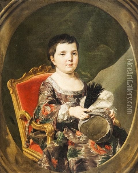 Ritratto Di Bambina Oil Painting - Louis Michel van Loo