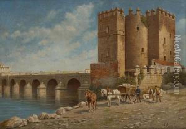 Le Vieux Pont Amandosa Oil Painting - Victor Carabain