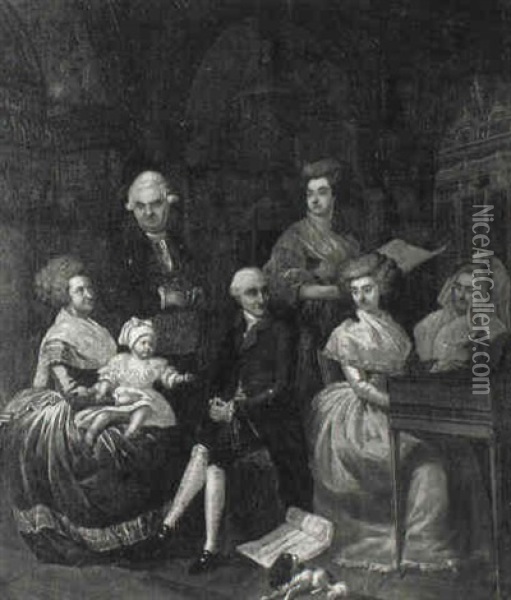 Portrait De Famille Oil Painting - Louis Francois Gerard van der Puyl