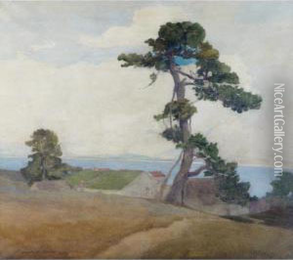 Coastal Scene In California Oil Painting - Francis John Mccomas