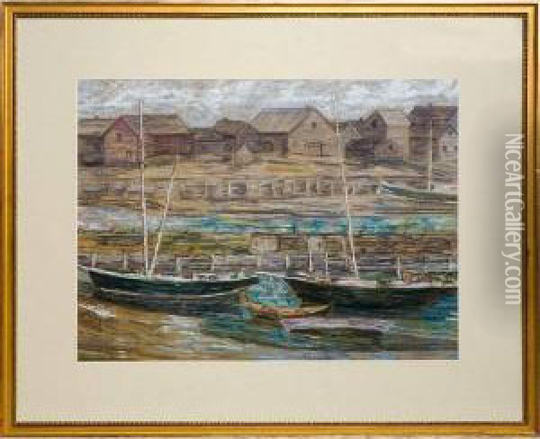 Gloucester Harbor Scene Oil Painting - Charles Salis Kaelin