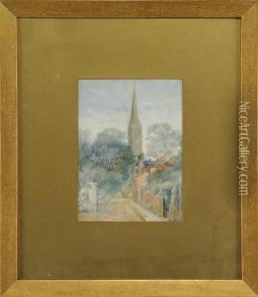 Avenue To The Church Oil Painting - Paul Sawyier