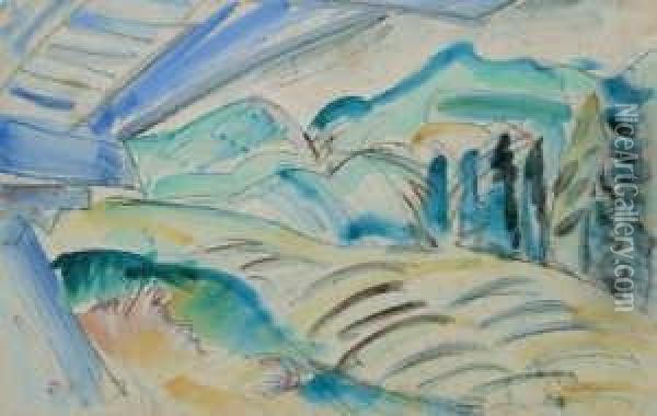 Berglandschaft Von Davos Oil Painting - Ernst Ludwig Kirchner