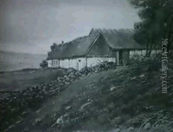 Skanegard Oil Painting - Axel Hjalmar Lindqvist