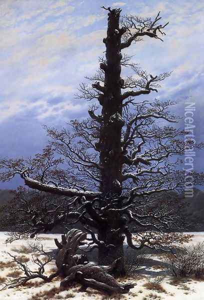 The Oaktree in the Snow 1829 Oil Painting - Caspar David Friedrich