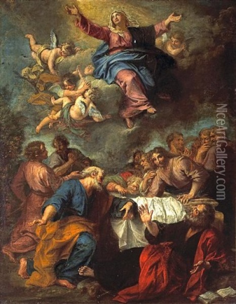 The Assumption Of The Virgin Oil Painting - Charles de La Fosse