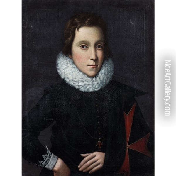 Portrait De Jeune Homme Portant L'ordre De Saint Etienne Oil Painting - Jacopo Ligozzi
