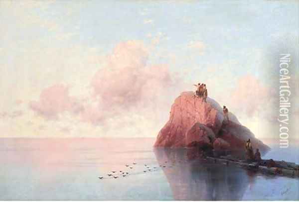 Dawn at sea Oil Painting - Ivan Konstantinovich Aivazovsky