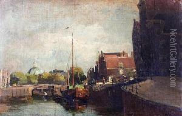 A Corner Of Amsterdam Oil Painting - Jan Hillebrand Wijsmuller